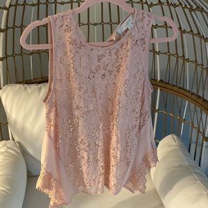 Loft lace tank top. Size small. Pink